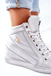 Women's Sport Leather Shoes Lewski Silver 3079