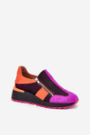 Sneakersy Damskie Na Platformie Skórzane Fuksja Maciejka 06767-15