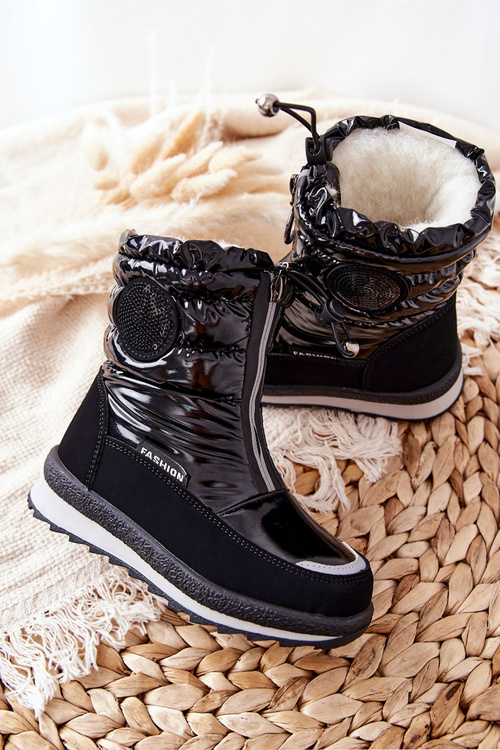 Woolen Insulated Snow boots Black Lucia