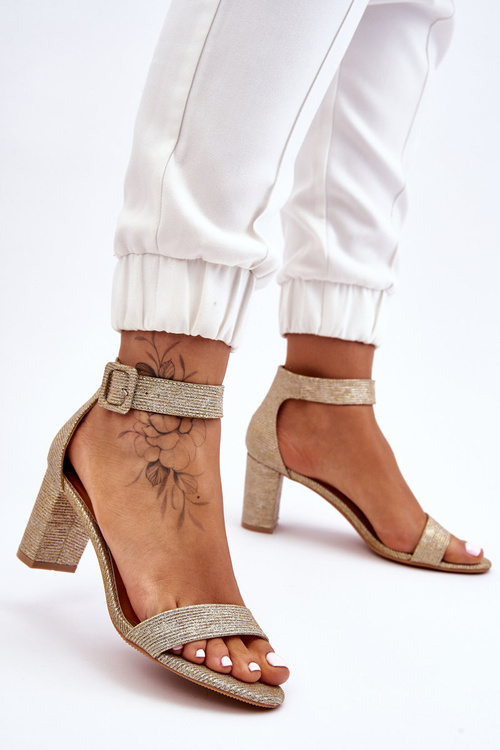 Glossy Heel Sandals gold Maxim