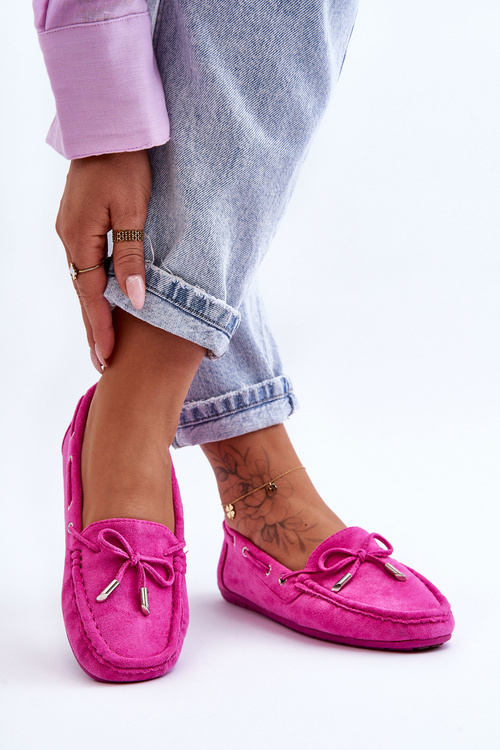 Women's Suede Moccasins Pink Si Passione