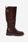 Insulated Women's Boots Low Heel with Buckles Chocolate Sorelle