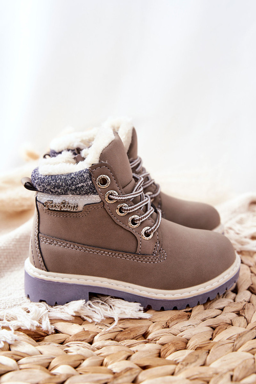 Children's Insulated Boots With Fur Grey Estee
