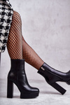 Smooth Leather Booties On A Bar Black Kaysa
