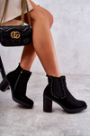 Suede Boots With Studs On A Post Black Cambia