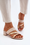 Women's Low Heel Beige Sandals Rosila