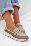 Ladies Leather Moccasins D&A TW210 Gray