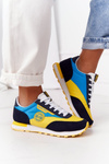 Buty Sportowe Memory Foam Big Star Żółto-Niebieskie HH274525