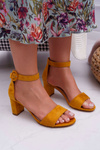 Women's Stiletto Sandals Suede Yellow Lexi