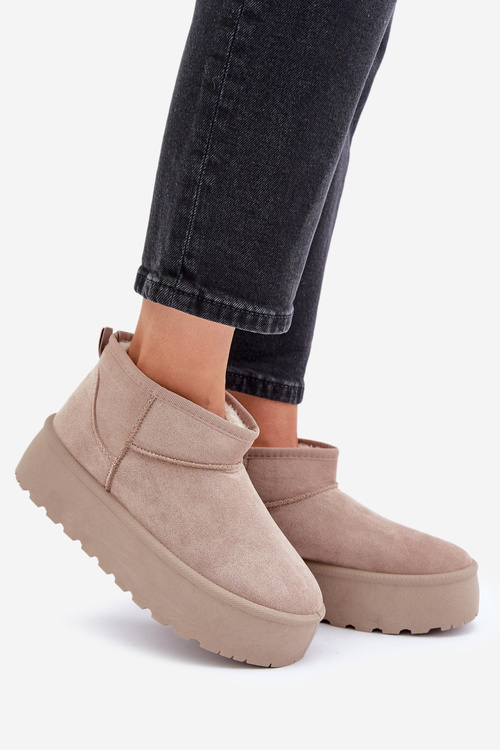 Womens Snow Boots On Platform Beige Ninala
