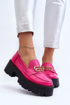 Zazoo 20164 Women's Genuine Leather Loafers Fuchsia