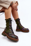 Women's Leather Work Boots Maciejka 06203-09 Multicolor