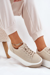 Sneakers On Massive Platform Smooth Beige Tirvanis
