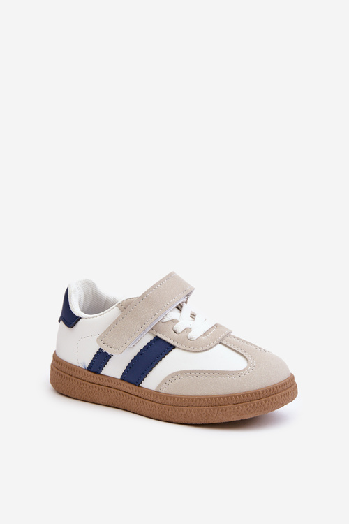 Children's Velcro Sneakers White-Blue Tromella