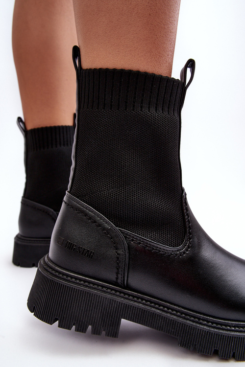 Flat Heel Boots Black Big Star MM2745432