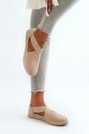 Women's Espadrilles with Elastic Straps Faux Suede Beige Phaedrana