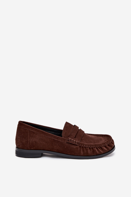 Women's Loafers with Flat Heel Made of Eco Suede Brown Rivianne