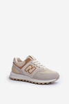 Sneakersy Buty Sportowe Damskie Beżowe Alettesa PC201