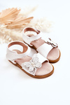 Children's Leather Sandals Butterflies White Rolly