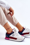 Leather Sneakers Memory Foam System Big Star LL274369 White-Red