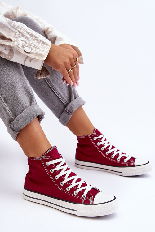 Women's Classic High-Top Sneakers Burgundy Remos