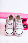 Children's Sneakers Tied Rose Silver Wella