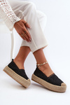 Koronkowe Damskie Espadryle Na Platformie Elarose Czarne