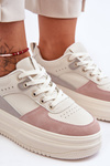 Women's Sports Shoes on a Chunky Platform White-Pink Gemma