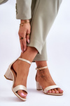 Satin Low Heel Sandals Beige Juliet