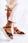 Women's Braided Sandals On The Platform Black Selea