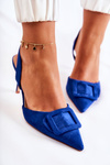 Suede High Heels With Toe In Spitz Dark blue Emberly