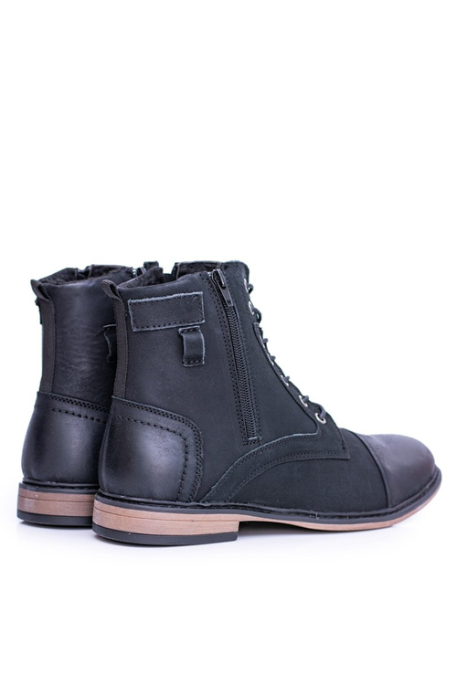 Men's Boots Leather Warmed Workers with Zips Grenda