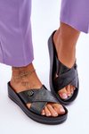 Women's Platform Slippers With Decoration Black Brooklyn