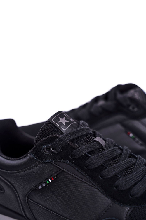 Men's Sport Shoes Suede Leather Black Fonsi