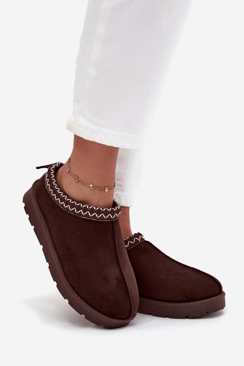 Low Women's Snow Boots With Embroidery Chocolate Juvielle