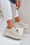 Ladies Leather Sneakers CheBello 4411 Light Beige