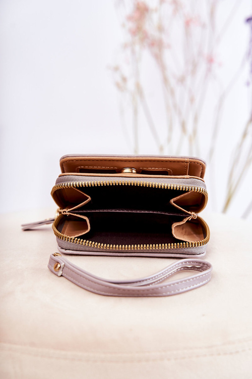 Women's Small Wallet With Ornament Grey Sanchos