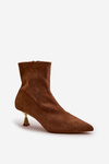 Women's Stiletto Boots Eco Suede With Pointed Toes Camel Irithare
