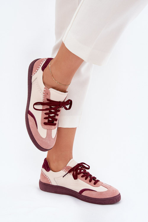 Women's Leather Sneakers Zazoo N1220 Beige