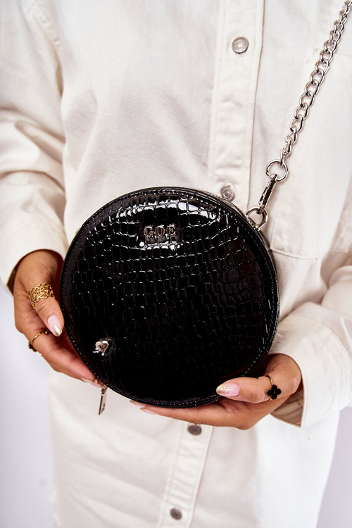 Torebka Kuferek Lakier Czarna GOE ZNJ007 