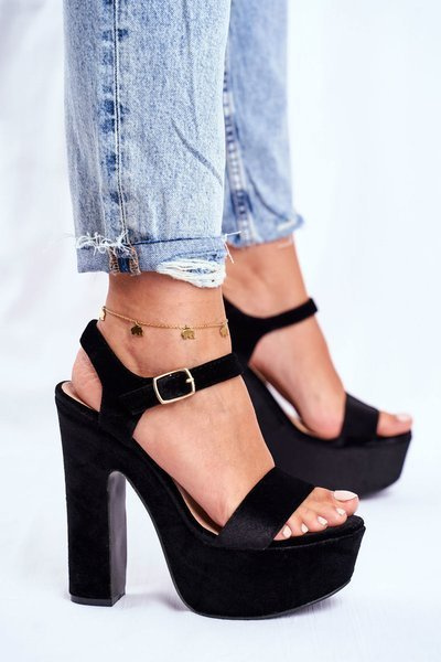 High Black High Heels Sandals Platform HighShoes
