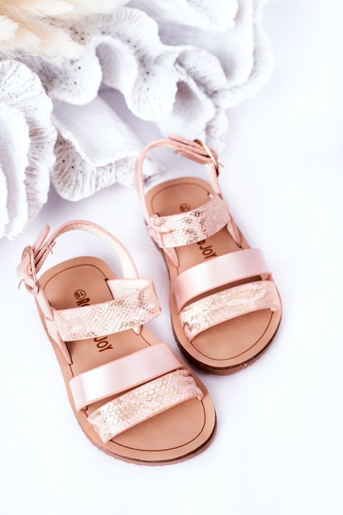 Children's Shiny Sandals Snake Pattern Pink Natalie