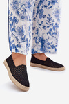 Espadryle Damskie Z Plecionką Czarne Vinceza 13625