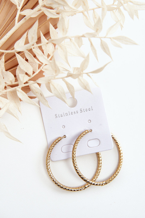 Fashionable earrings in the shape of a circle gold
