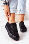 Women's Sneakers On A Platform Black Skateboard