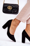 Classic Suede Pumps On A Heel Black Kendra