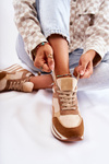 Women's Suede Sports Shoes Brown and Beige Elisse