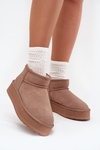 Suede Snow Boots for Women on Platform Vinceza 97962 Beige