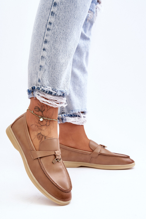 Mokasyny Klasyczne Damskie Brązowe Cortez E722