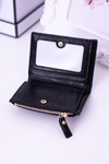 Small Black Women's Wallet Gold Lock